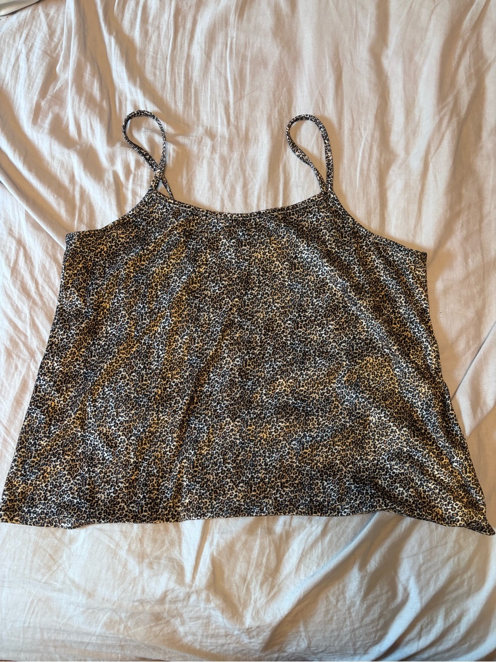 Vintage Leopard Print Spaghetti Strap Cami - Black & Tan